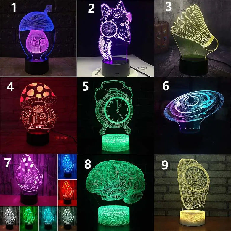 Black remote control LED desk lamp with colourful lighting effects on a wooden desk.