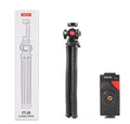 Black flexible octopus leg tripod with phone clip extended to 360mm length