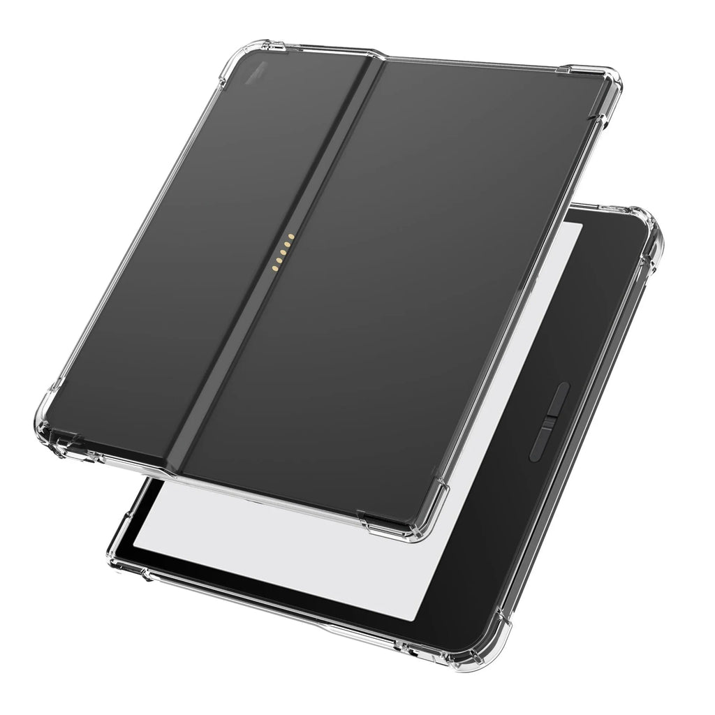 Transparent airbag protective phone case for 7-inch Xiaomi device showing shockproof TPU construction