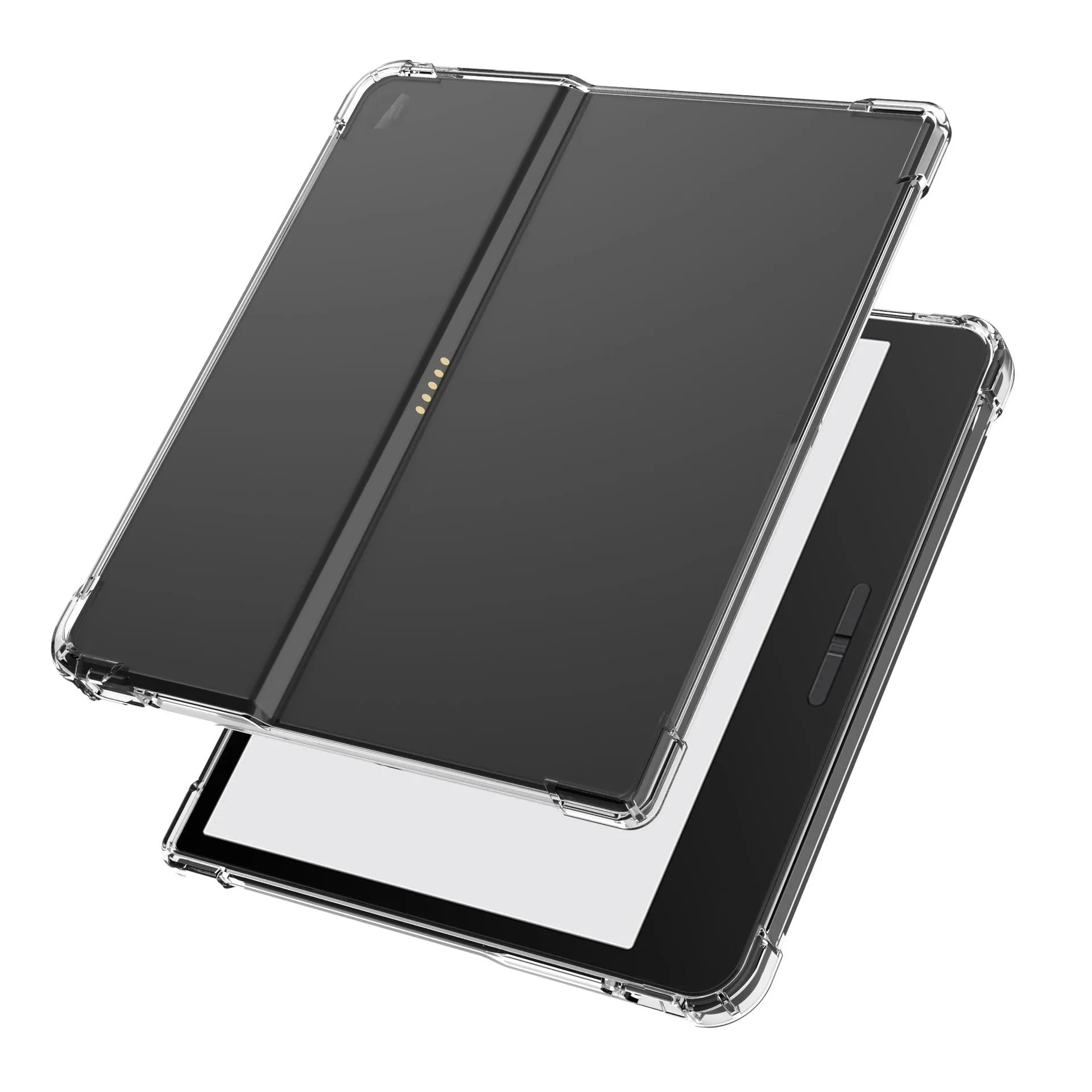 Transparent airbag protective phone case for 7-inch Xiaomi device showing shockproof TPU construction