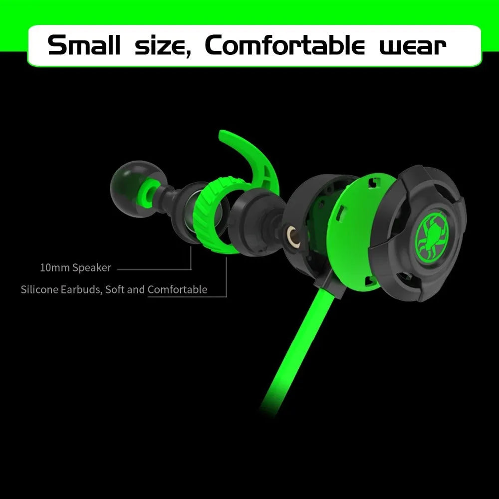 Shuangmai wired in-ear computer gaming headset with 1.5 metre cable in black, green, or red