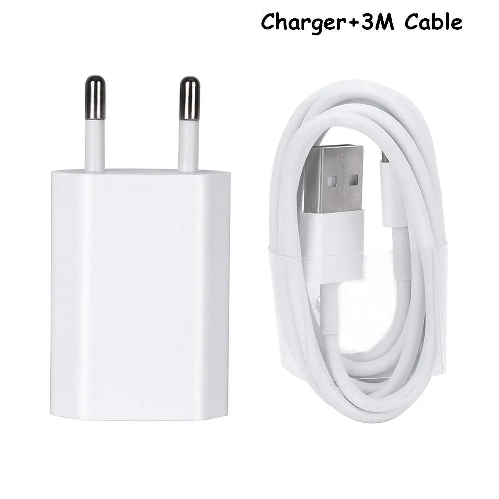 5V 2A USB travel charger unit with cable compatible with iPhone and iPad models