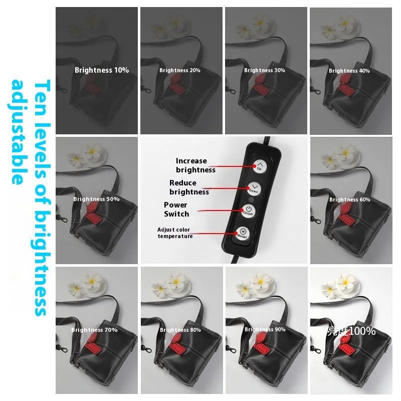 50cm metal frame studio light box with reflective cloth interior and USB plug