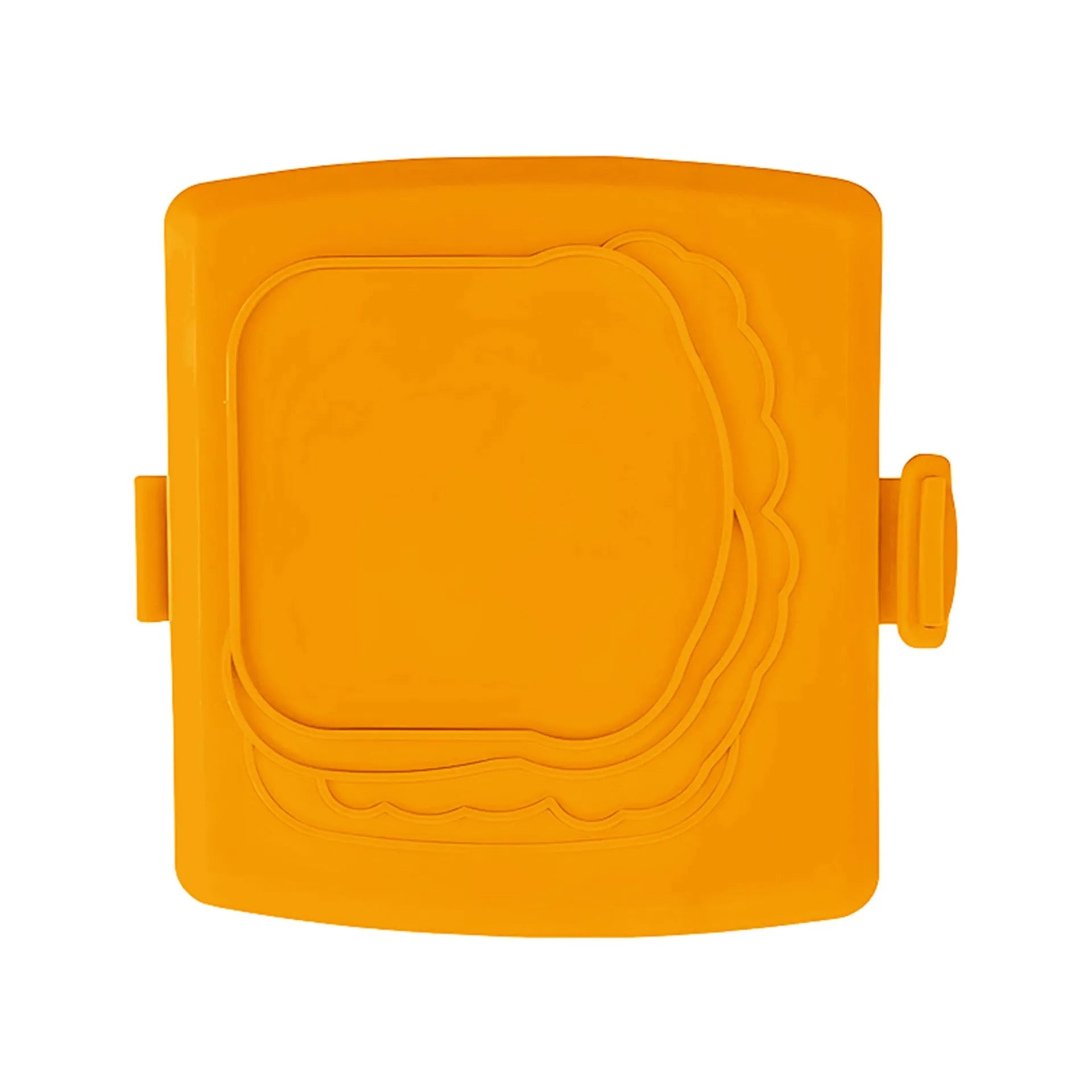 Red silicone baking tray with matching silicone gloves for oven safety