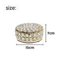 European style jewelry box with crystal glass transparent top and French gold iron finish