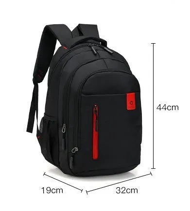 Blue Oxford fabric backpack for teenagers with breathable straps and side pockets