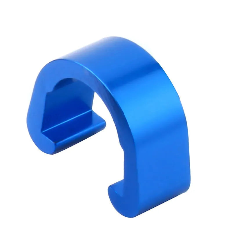 Aluminium alloy C-shaped buckle in multiple colours, showing 10.2mm x 13mm x 5mm dimensions