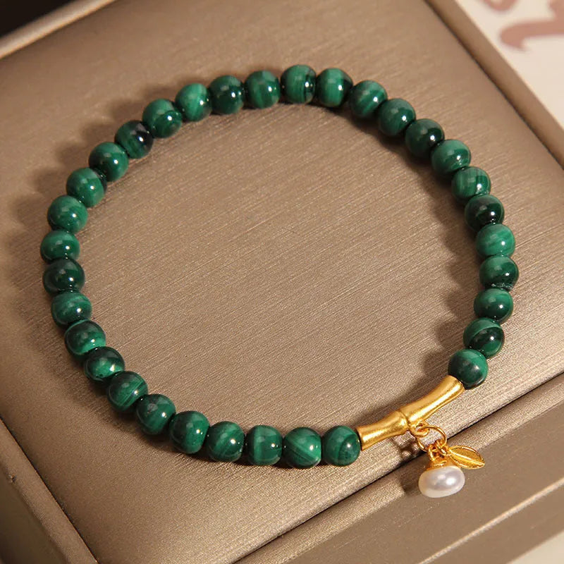 Silver-toned adjustable lucky bamboo bracelet for women with white crystal stones