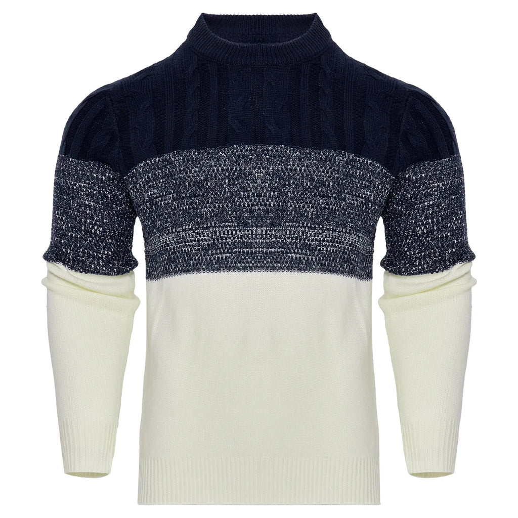 Men's knitted pullover sweater in various styles and sizes for autumn and winter wear
