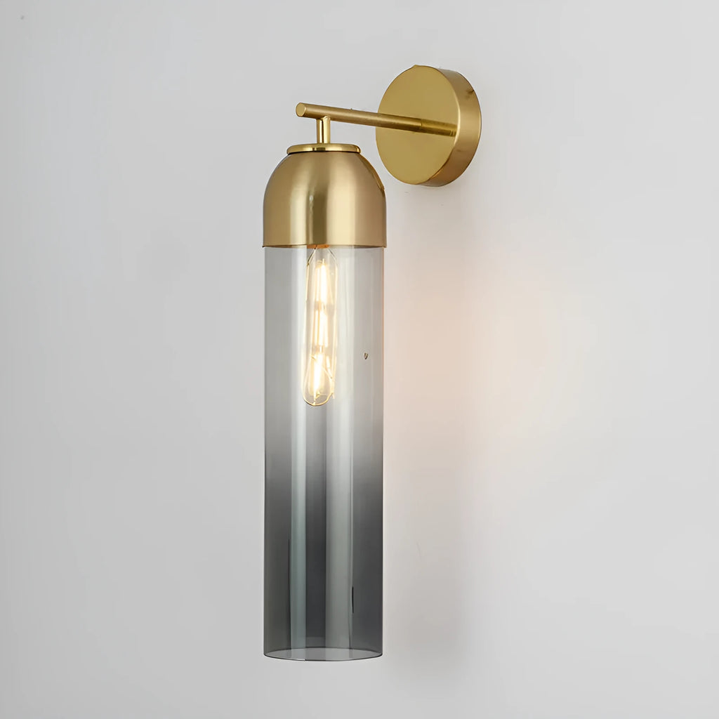 Nordic modern minimalist glass wall lamp with multiple light colour options including blue and amber.