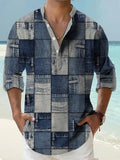 Men's thin striped Hawaiian long sleeve shirt cardigan available in multiple colours and sizes to 6XL
