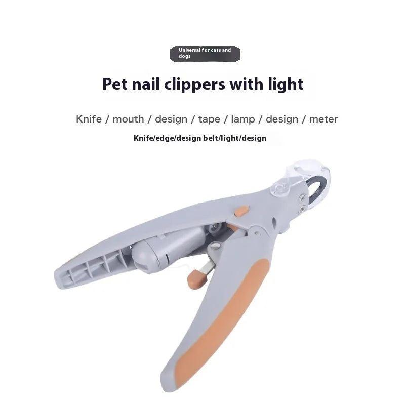 LED light dog nail trimmer with bloodline imitation tip for safe pet grooming