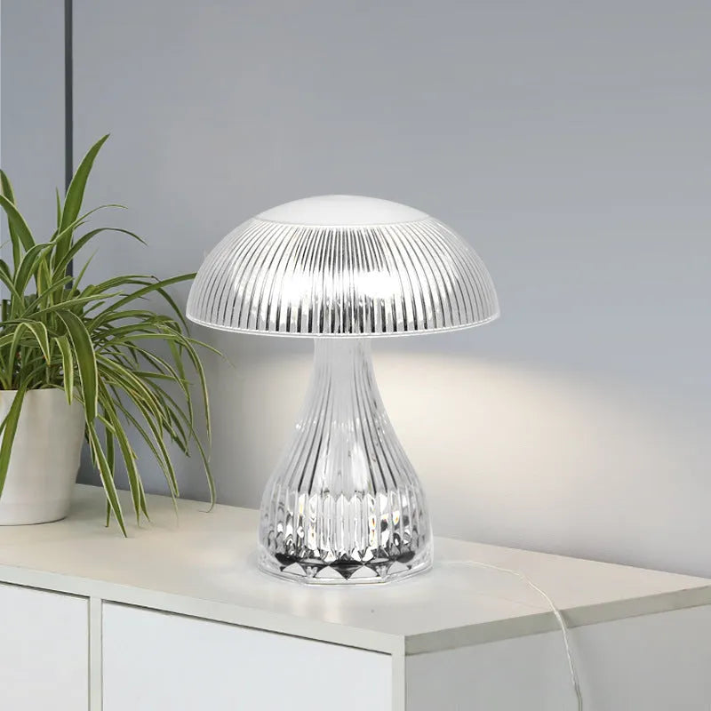Touch control USB rechargeable three-colour night lamp measuring 20x16cm