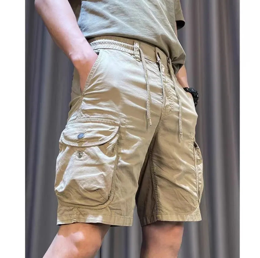 Loose straight Korean-style overalls pants with multiple pockets in four colour options