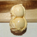 Hand-carved solid bamboo peanut ornament in modern simple style