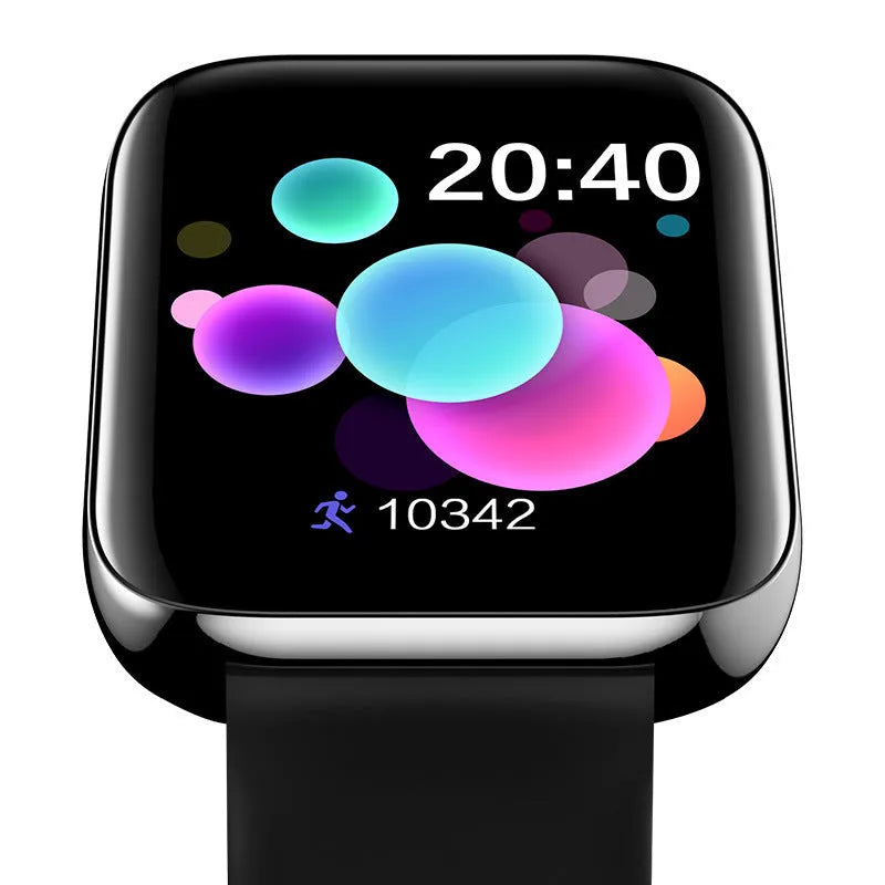 Smart bracelet with Bluetooth call capability showing 1.54-inch screen on liquid silicone wristband