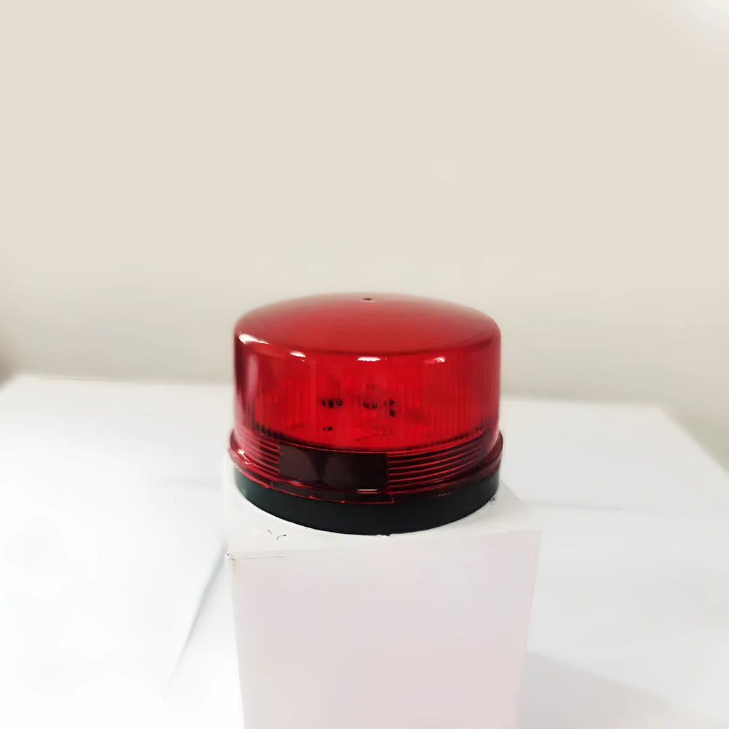 Small 24V warning alarm light with rotating strobe and 105dB siren in red yellow blue green colour options
