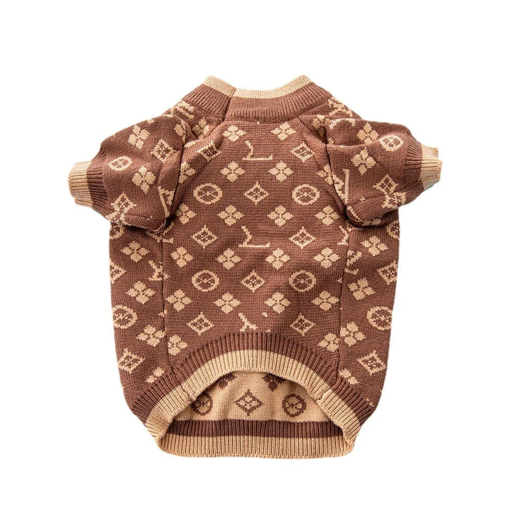 Wool dog sweater for autumn and winter wear in monochrome or two-tone colours sizes XS to XXL