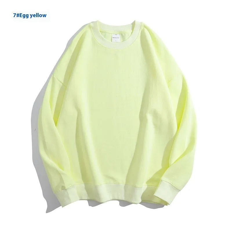 Cotton off shoulder sweater round neck loose fitting pullover in solid colour