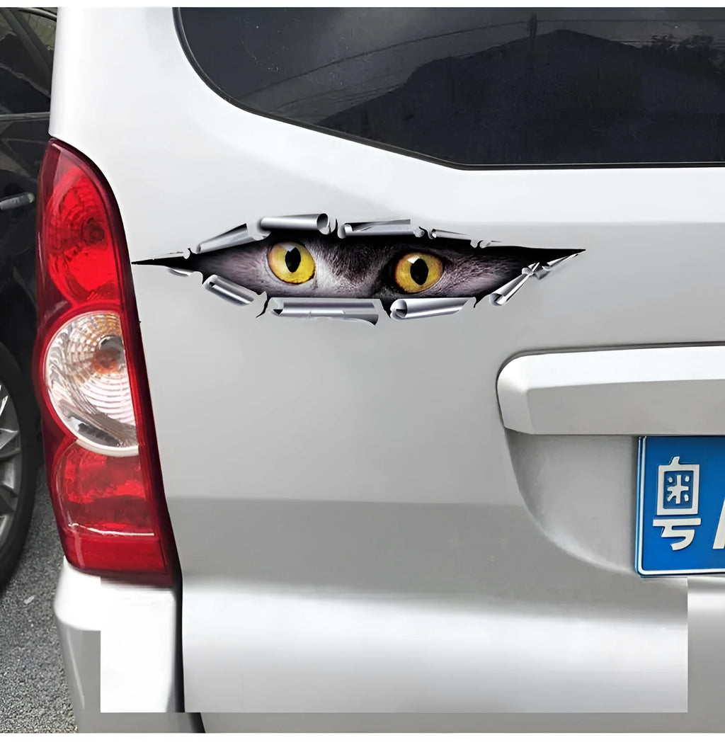 Tiger Eye Eagle Eye 3D car door decoration sticker with 10x35 cm dimensions on vehicle surface