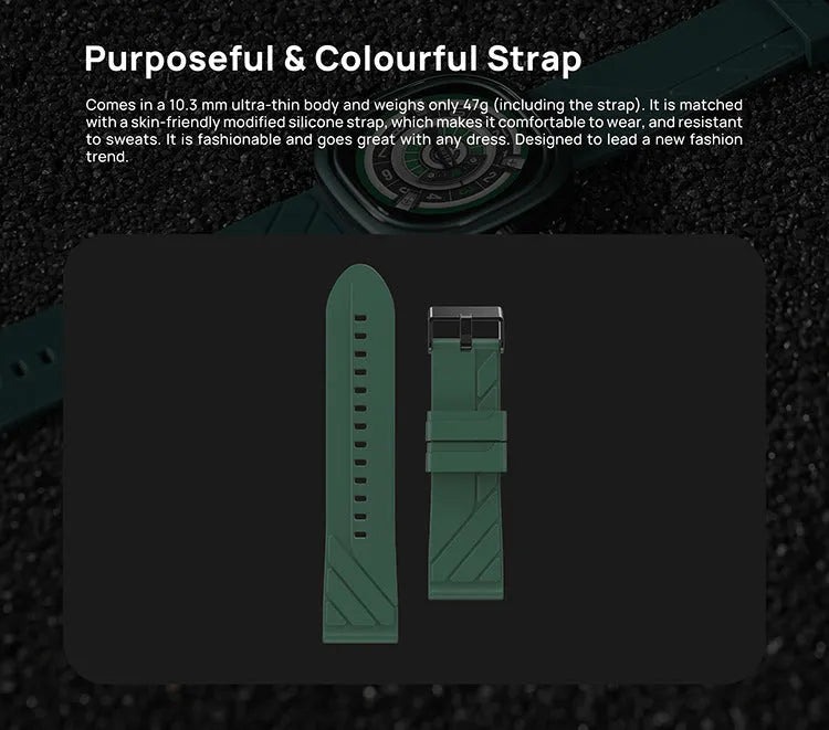 Smart fitness bracelet watch with 1.32-inch screen and silicone wristband in multiple colours