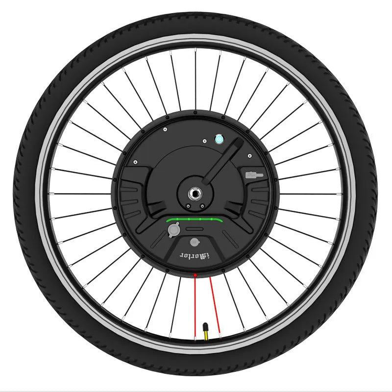 Yunzhilun electric bicycle conversion kit showing lithium battery, alloy hub motor, and charger for 26-inch bikes.