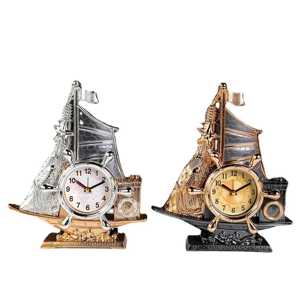 Fashion bedroom alarm clock with gold or silver metallic finish creative home decor