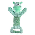 Large plush dog toy with Hippo or Monkey design featuring squeaky and crinkle sounds for interactive play