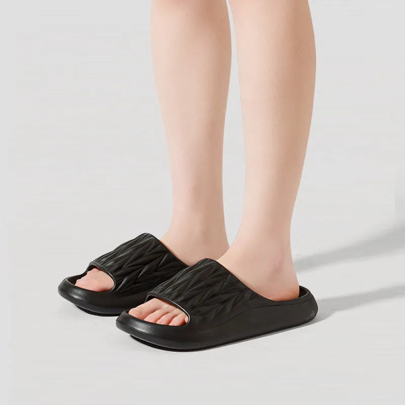 Leaf texture EVA household slippers in multiple colours with non-slip soles