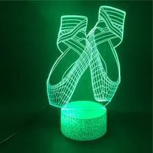 Ballet 3D night light with colourful LED illumination and remote control
