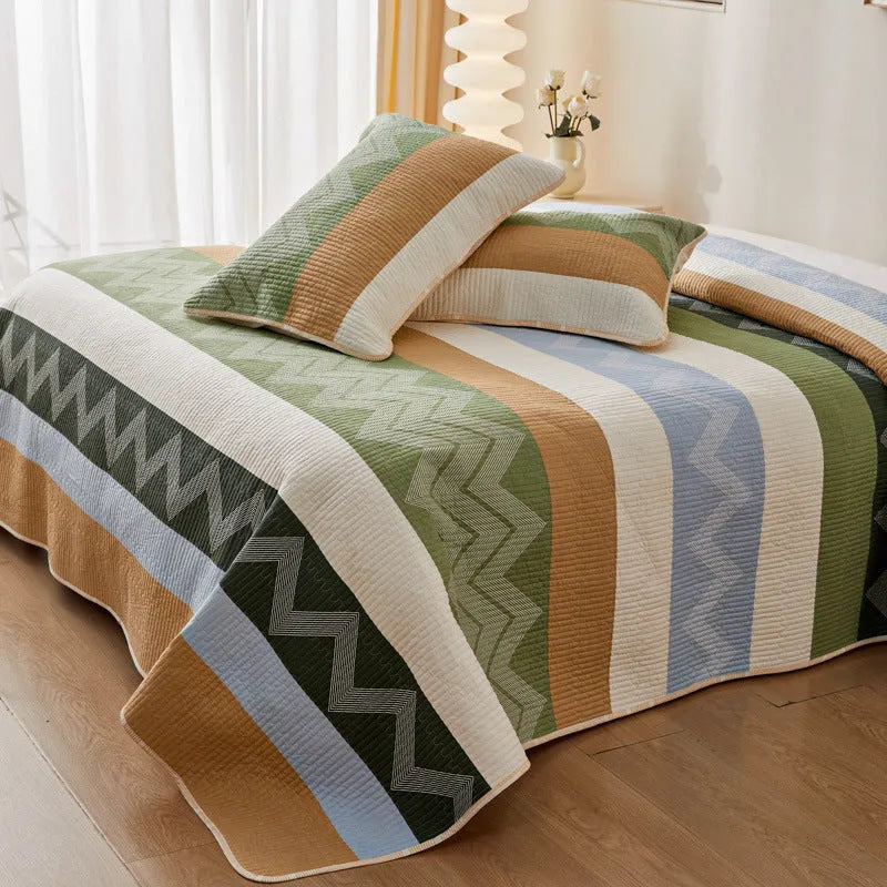 Pure cotton printed bed sheet set in modern simple style with reactive dye colours