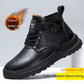 Men's black high-top Martin boots with velvet-style upper and rubber soles