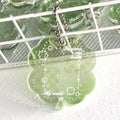 Acrylic four-leaf clover phone pendant keychain in blue, green and mint colours