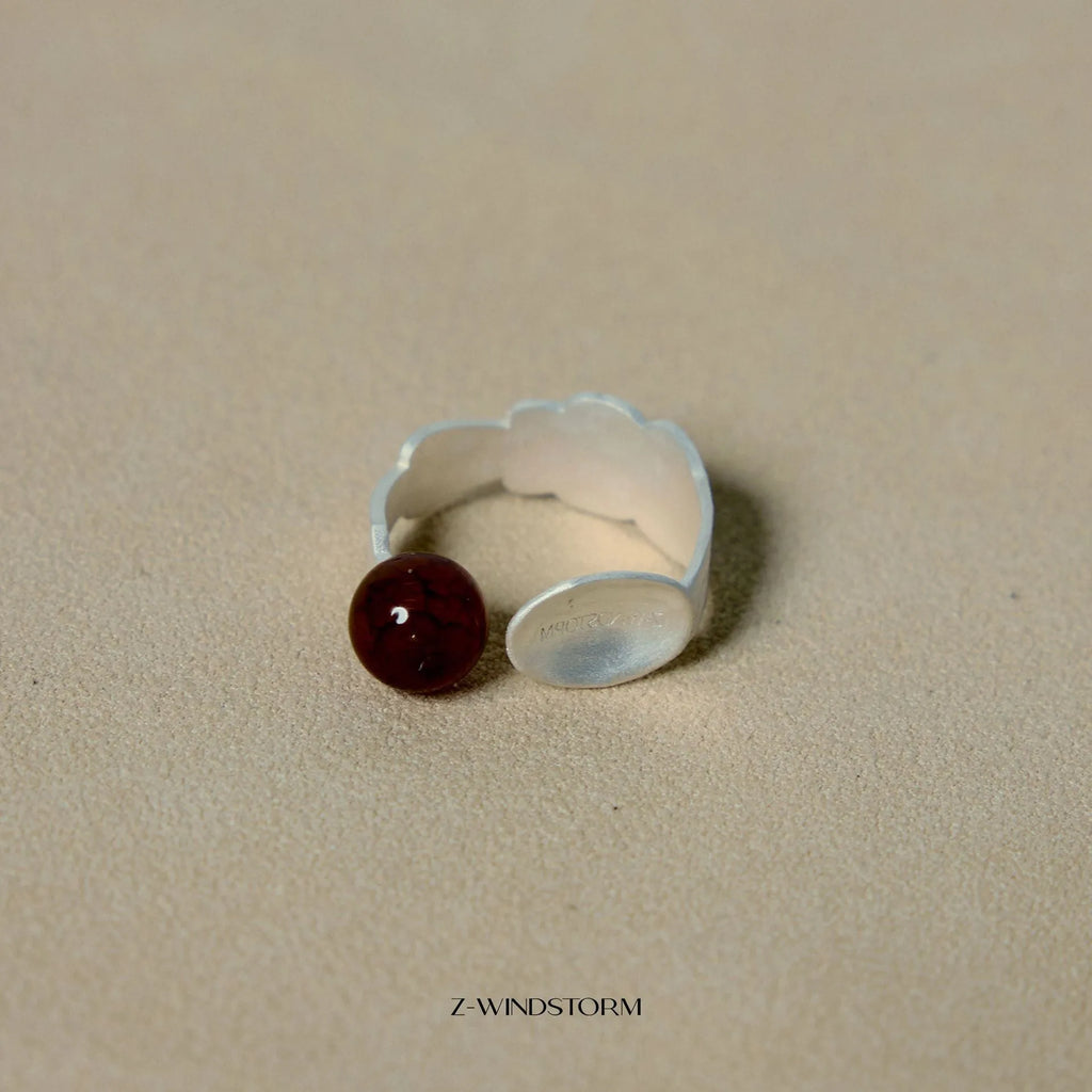 Alloy diamond-shaped ring and bracelet set with small spoon, electroplated finish.