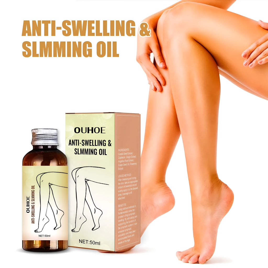 50ml bottle of moisturising body and leg massage essential oil with natural extracts