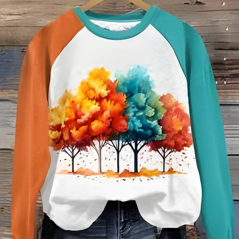 Green women's hoodie with 3D cartoon character printing, long sleeves, pullover style.