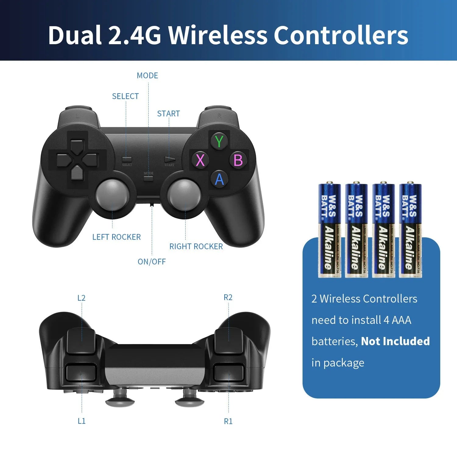 HD home TV game console with wireless controller in e-sports style design