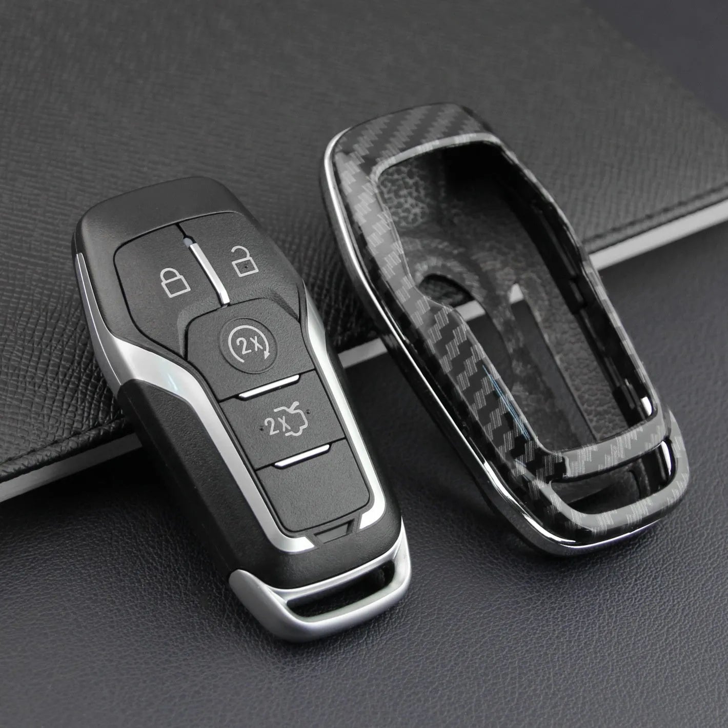 Plastic remote control protective shell for car keys in single shell colour.