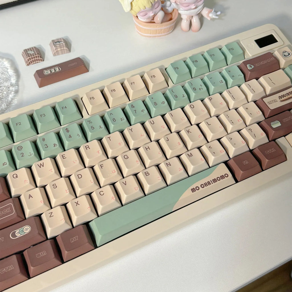 Craft Key CAP Matcha theme keycap set for cross satellite shaft mechanical keyboards.