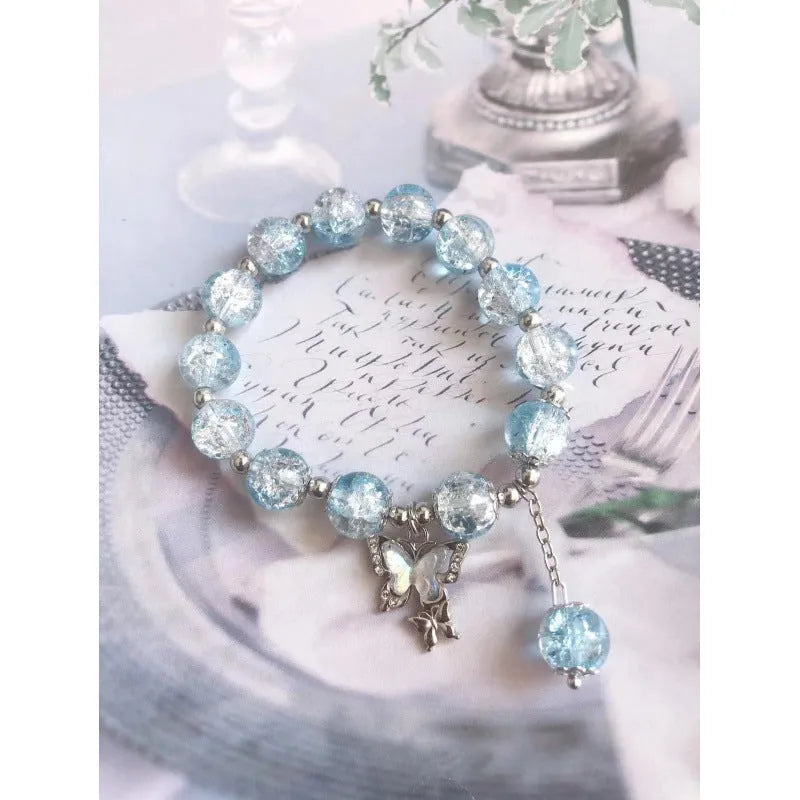 Chinese style glass bracelet with bamboo joint element in multiple colour variations