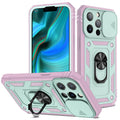 Magnetic iPhone case with sliding window bracket in dual-tone colours for iPhone 12 and 13 models