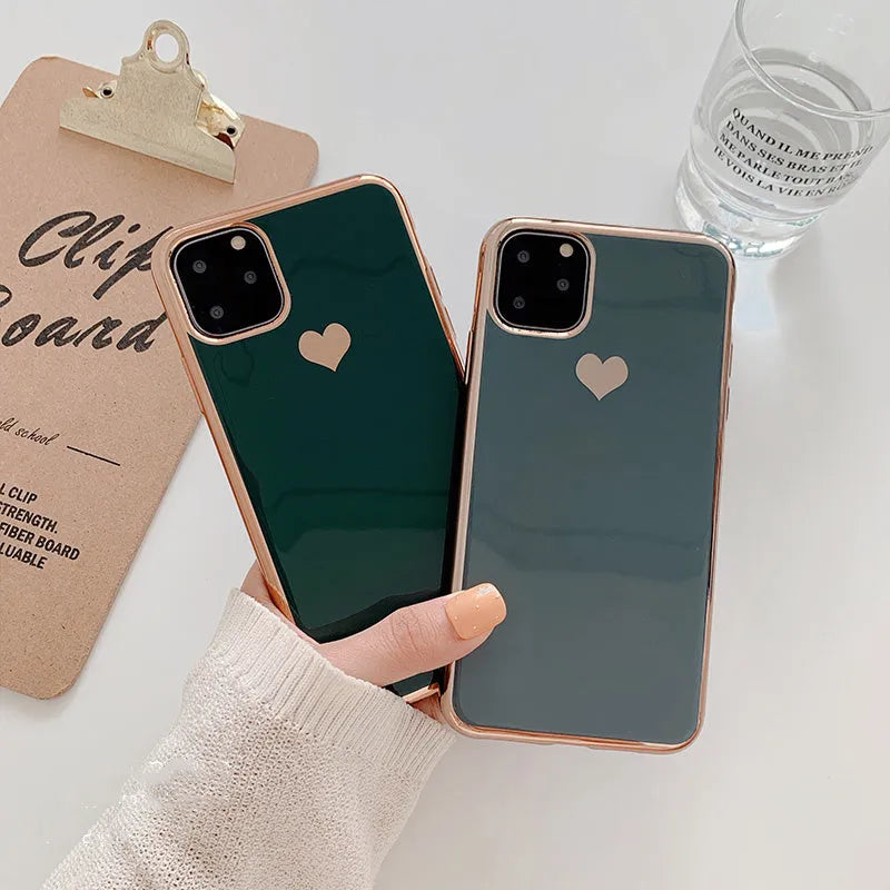 Solid colour TPU back cover case for iPhone in blue, claret, pink, or green.