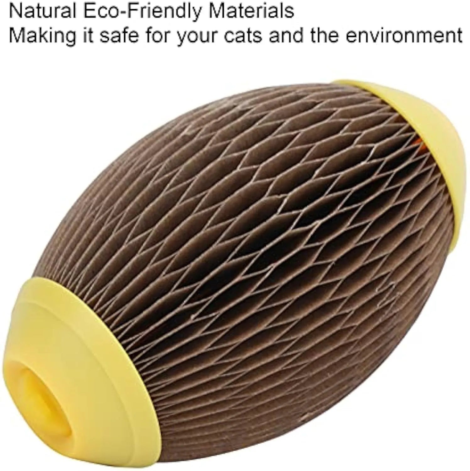 Corrugated paper catnip football toy for cats scratching and play