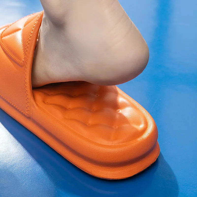 Non-slip EVA bathroom slippers with thick sole in various colour options