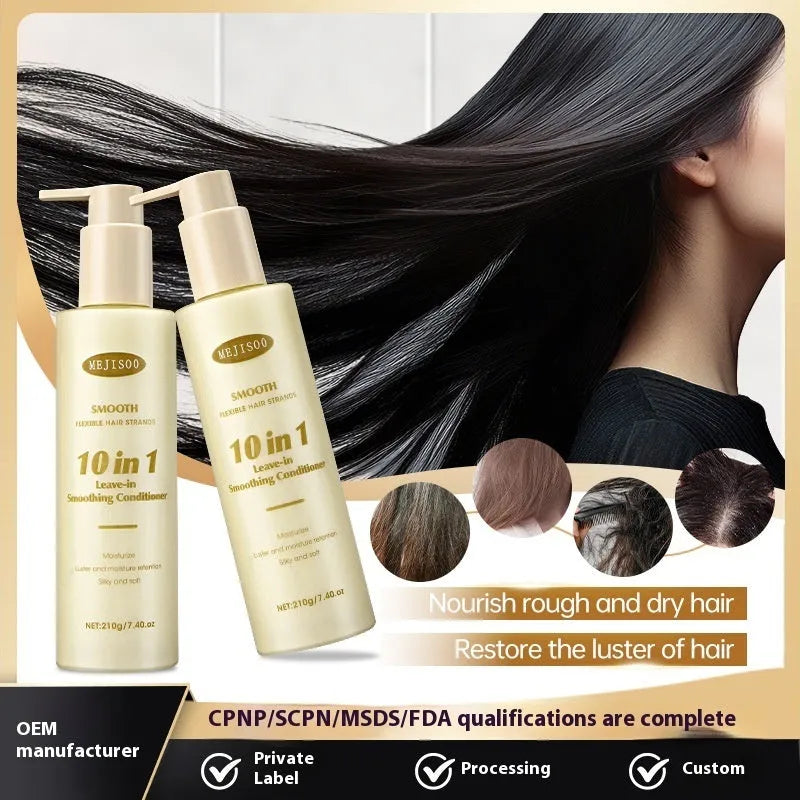Wash-free 10-in-1 hair conditioner bottle, 210g for ladies frizzy hair care