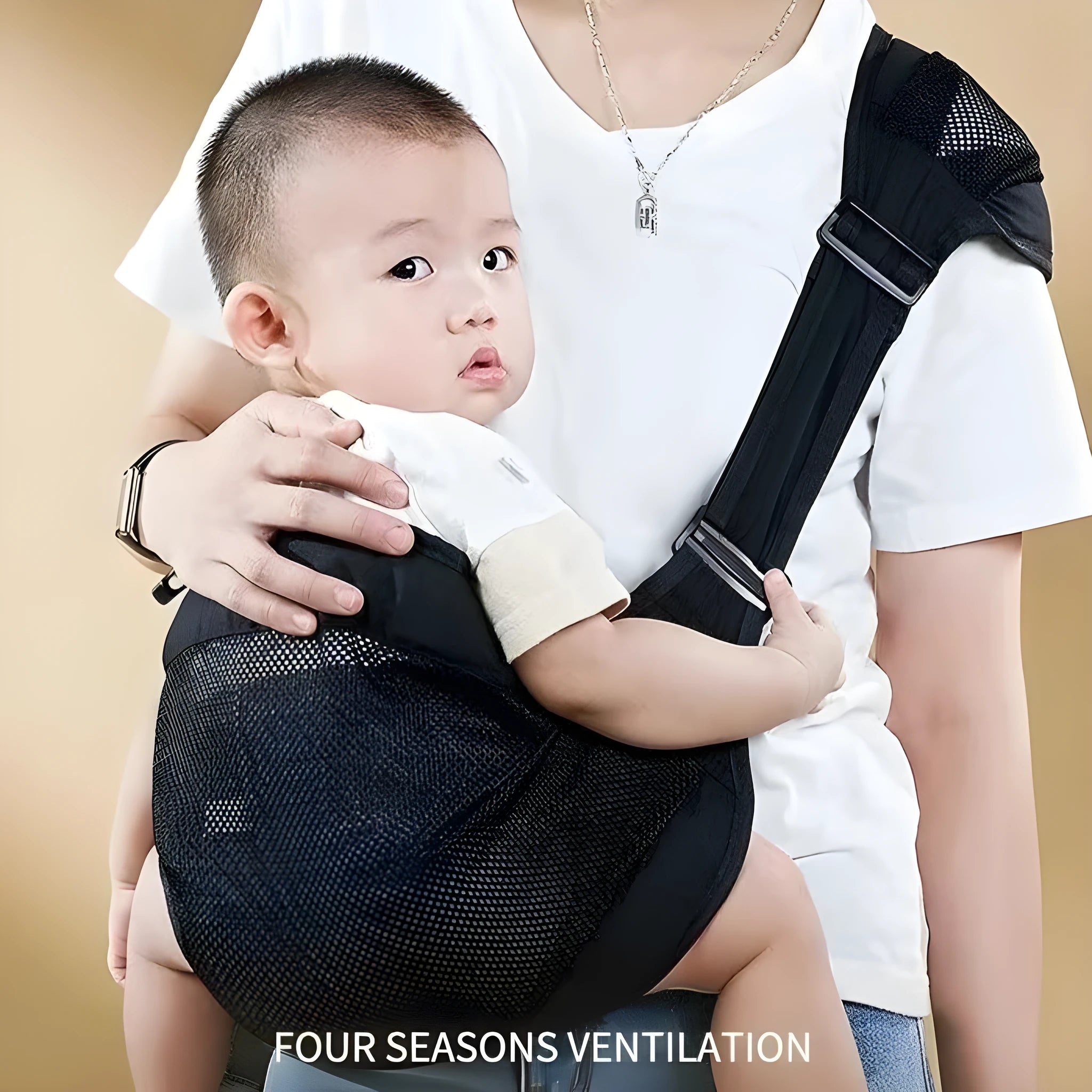 Cloth baby waist stool carrier for infants and toddlers up to 25kg load in grey colour