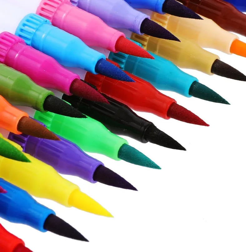 Set of watercolour pens with waterproof ink in assorted colours for drawing and promotional gifts.