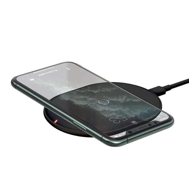 Baseus wireless charging pad showing black colour option with Type-C port and textured surface