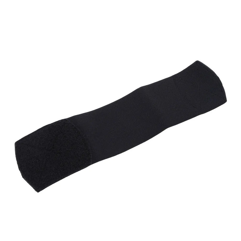 Football shin guard magic tape belt in red colour showing 25cm rubber strip