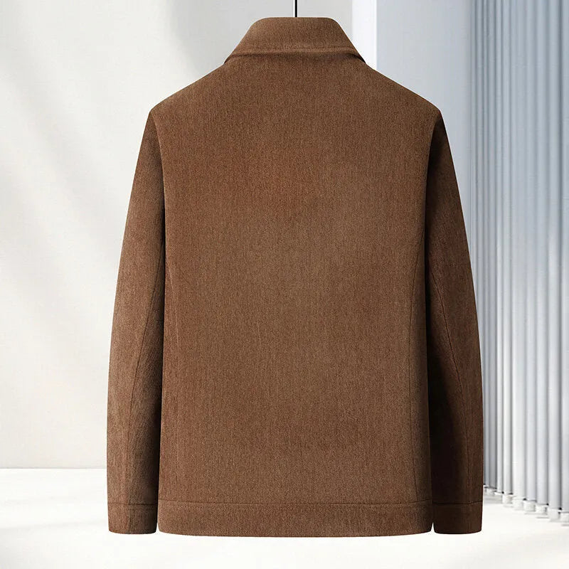 Men's slim-fit lapel casual coat in polyvinyl alcohol fibre fabric available in multiple colours
